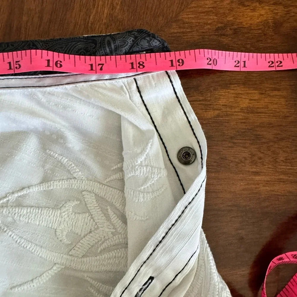 ROAR Buckle Y2K Men’s Refined Embroidered Button White Western Style Shirt XL - Picture 14 of 16